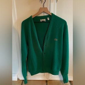 Izod x Lacoste Kelly green vintage cardigan